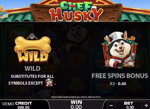 The golden bone Wild and the Chef Husky free spins bonus symbol
